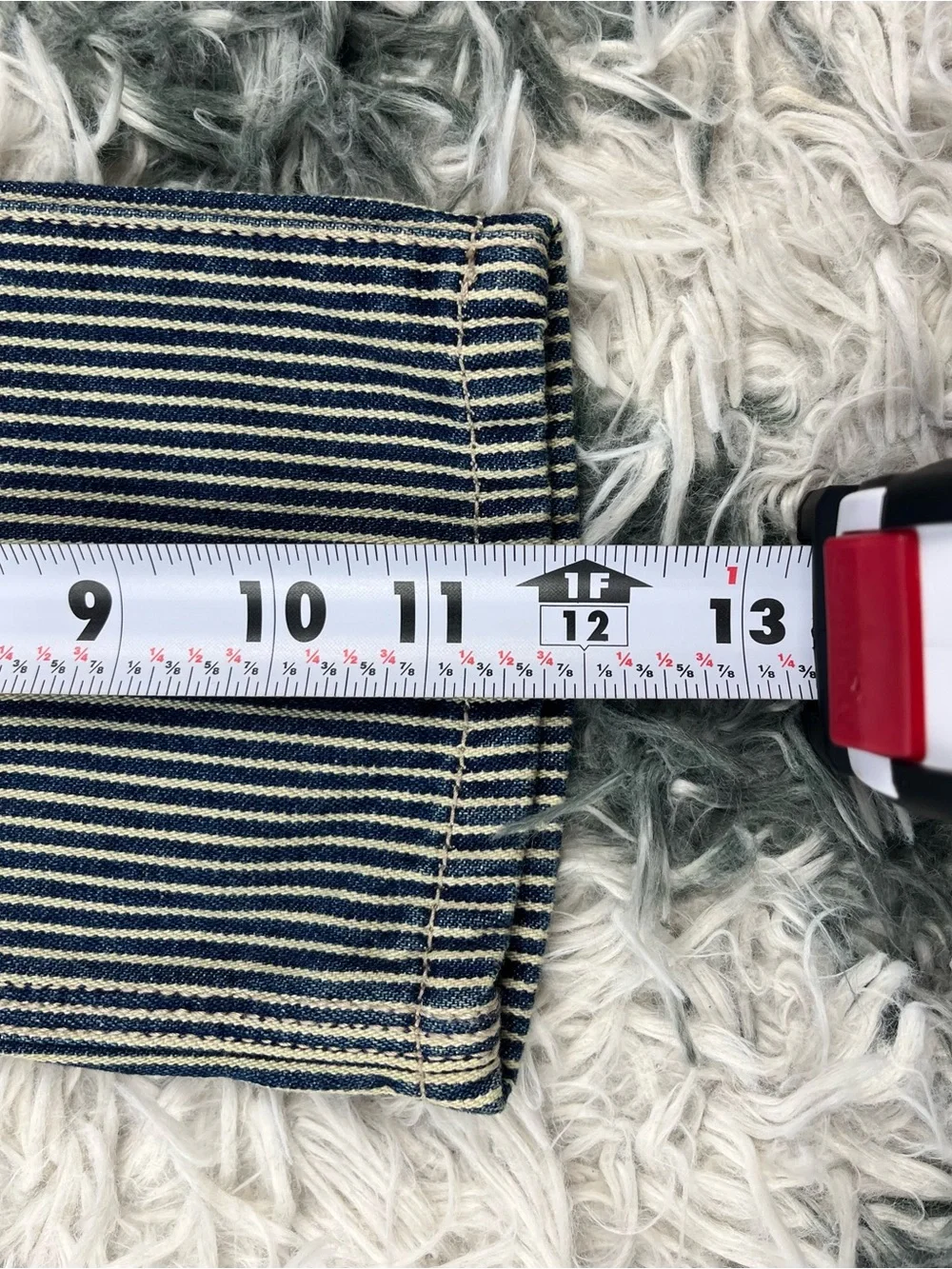 NWT Oshkosh B’gosh Kids Toddler Carpenter Jeans Blue White Hickory Striped 24M